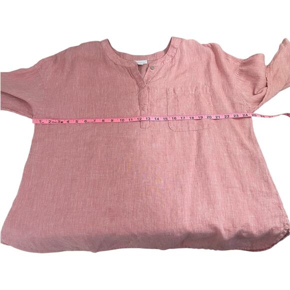 J.Jill Pure Jill Linen Popover Tunic Top Size XL Classic Coastal Resort Vacation - Picture 11 of 13